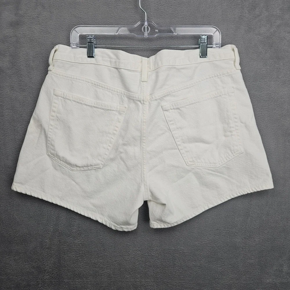 AGOLDE Parker Long White High Rise Organic Cotton Denim Shorts Size 30